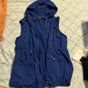 Zenana Outfitters Blue Hooded Vest